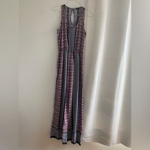 Red and blue jumpsuit